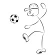 Vektor: Fußballer, Strichmännchen Fußballer, Strichmännchen