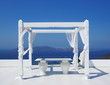 Beautiful wedding tent on Santorini island