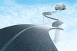 Road to suspended town