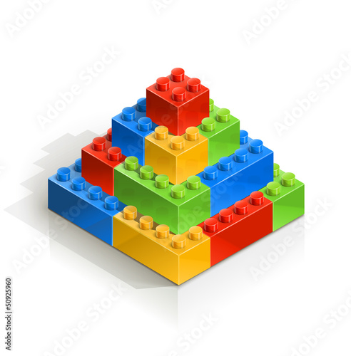Vector: brick piramid meccano toy vector illustration isolated brick piramid meccano toy vector illustration isolated