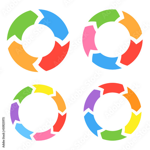Vector: Color Circle Arrows Set. Vector Color Circle Arrows Set. Vector