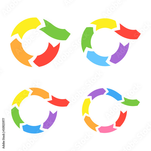 Vector: Color Circle Arrows Set. Vector Color Circle Arrows Set. Vector