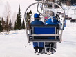 Photo: Peoples on the ski lift Peoples on the ski lift
