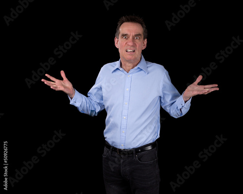 Photo: Shocked Surprised Business Man Hands Raised Shocked Surprised Business Man Hands Raised