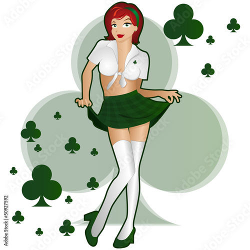 Vector: School Girl Card Clubs/Lady Luck School Girl Card Clubs/Lady Luck