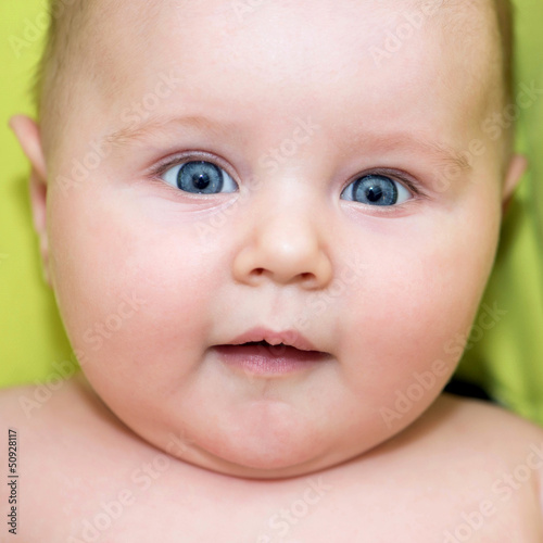 Photo: face of nice blue-eyed baby face of nice blue-eyed baby