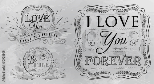 Vector: Love forever chalk grey Love forever chalk grey