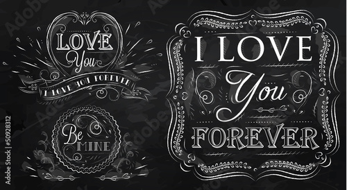 Vector: Love forever chalk Love forever chalk