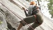 Girl rock climbing