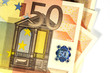50 Euro Banknote showing Hologram, Closeup