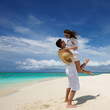 Couple on a beach at Maldives