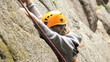 Girl rock climbing
