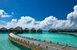 Beautiful beach with water bungalows
