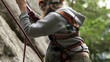 Girl rock climbing