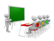 3d person showing the blackboard by hand