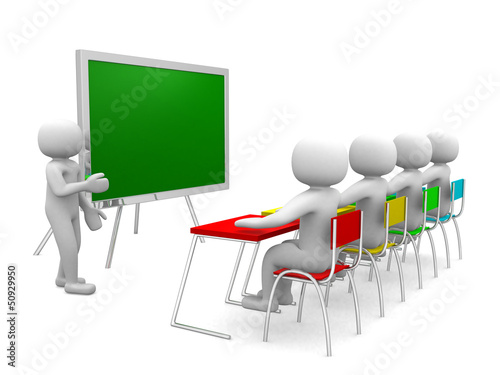 Illustration: 3d person showing the blackboard by hand 3d person showing the blackboard by hand