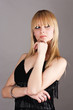 beautiful young woman looking into the distance thoughtful