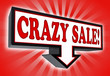 crazy sale money red and black arrow sign