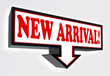 new arrival red and black arrow sign