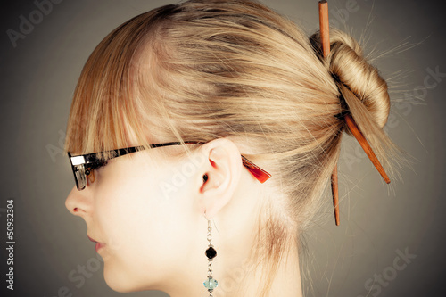Photo: simple girl with beautiful hair simple girl with beautiful hair