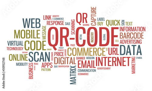 Vector: QR code word cloud illustration QR code word cloud illustration