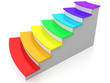 Illustration: Ladder rungs with rainbow on a white background №3 Ladder rungs with rainbow on a white background №3