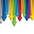 3D Chart arrows border isolated on white background