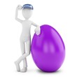 3d man with painted egg