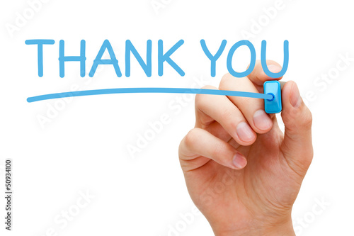 Photo: Thank You Blue Marker Thank You Blue Marker