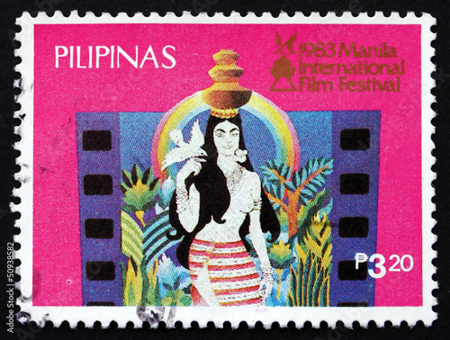 Photo: Postage stamp Philippines 1983 Native girl Postage stamp Philippines 1983 Native girl