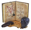 Magic book isolated vertical with skull