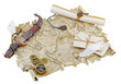 Pirate map with knife