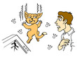 Human and cat