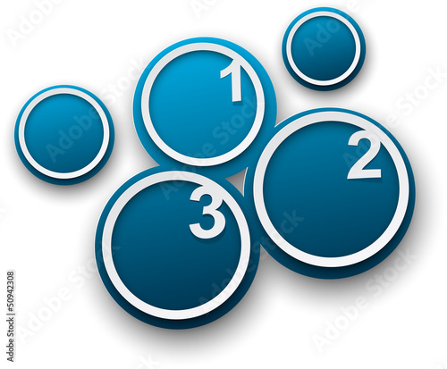 Vector: Set of white numbered paper stickers. Set of white numbered paper stickers.