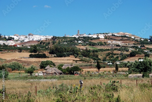 Photo: Farmland and village, Medina Sidonia, Andalusia, Spain. Farmland and village, Medina Sidonia, Andalusia, Spain.