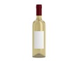 Weinflasche Beige Kappe rot mit Etikett schmal