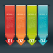 Colorful Origami Style Number Options Banner & Card. Vector
