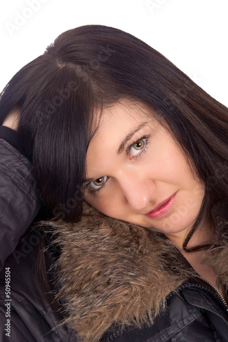 Photo: Woman in winter jacket Woman in winter jacket