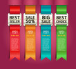 Retro Color Medals with Ribbon Style Number Banner