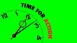 Video: clock with words Time for Action on its face clock with words Time for Action on its face