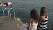 Friends jumping into water, super slow motion, shot at 240fps