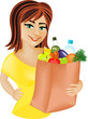 Red-haired girl with food