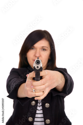 Photo: woman with handgun woman with handgun