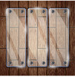 Glass frame on wooden texture backgroundg