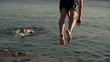 Man jumping into water, super slow motion, shot at 240fps