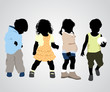 Four children silhouettes