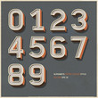 Alphabet numbers retro colour style. Vector illustration.