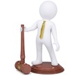 3d white man with judicial hammer