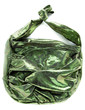 Green crackle iridescent metallized leather purse