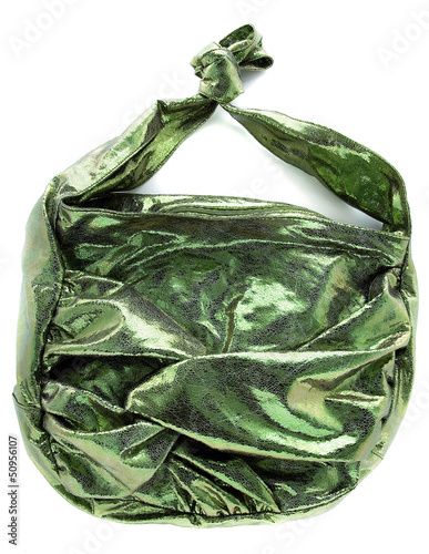 Photo: Green crackle iridescent metallized leather purse Green crackle iridescent metallized leather purse